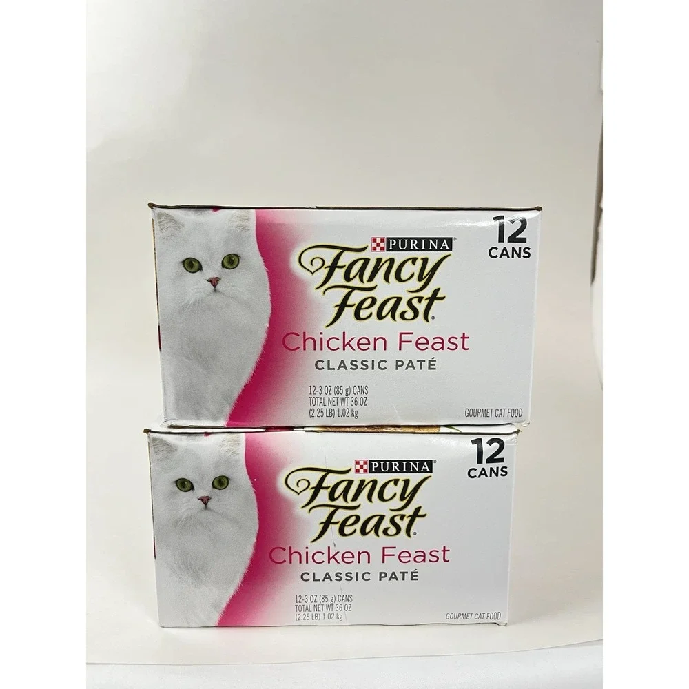 Purina Fancy Feast Classic Pate Chicken Wet Cat Food 3oz Cans 24 Total (2 Cases)